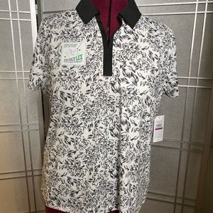 NWT IZOD Women’s Black & White Golf Shirt in Size  XXL